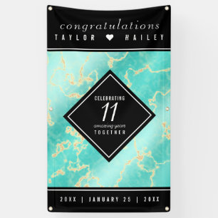 Elegant 11th Turquoise Wedding Anniversary Banner