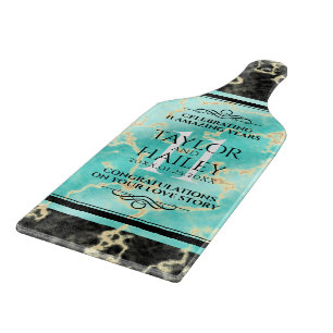 Elegant 11th Turquoise Wedding Anniversary Cutting Board