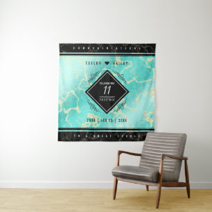 Elegant 11th Turquoise Wedding Anniversary Tapestry