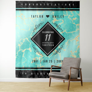 Elegant 11th Turquoise Wedding Anniversary Tapestry