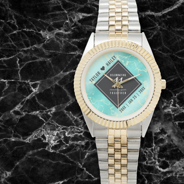 Elegant 11th Turquoise Wedding Anniversary Watch (Creator Uploaded)