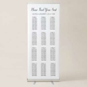 Elegant 12 Table Wedding Seat Chart Banner
