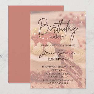 Elegant 12th birthday invitations Cake Chic