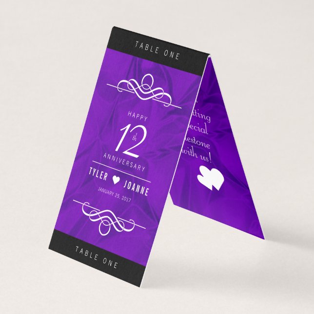 Elegant 12th Silk Wedding Anniversary Celebration (Front)