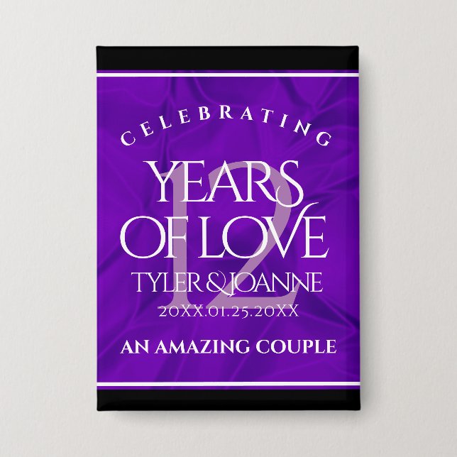 Elegant 12th Silk Wedding Anniversary Celebration (Front)