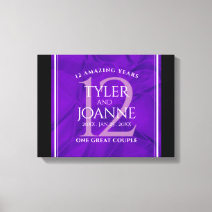 Elegant 12th Silk Wedding Anniversary Celebration Canvas Print