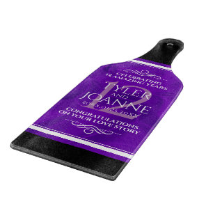 Elegant 12th Silk Wedding Anniversary Celebration Cutting Board