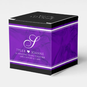 Elegant 12th Silk Wedding Anniversary Celebration Favour Box