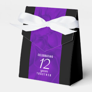 Elegant 12th Silk Wedding Anniversary Celebration Favour Box