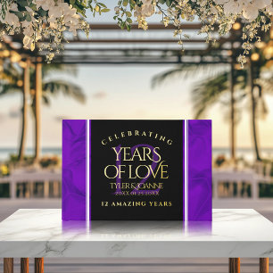 Elegant 12th Silk Wedding Anniversary Celebration Guest Book