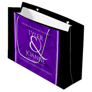 Elegant 12th Silk Wedding Anniversary Celebration Large Gift Bag