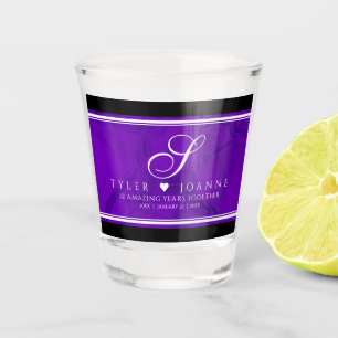 Elegant 12th Silk Wedding Anniversary Celebration Shot Glass