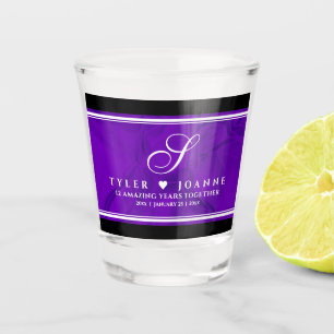 Elegant 12th Silk Wedding Anniversary Celebration Shot Glass