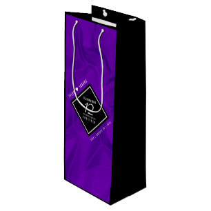Elegant 12th Silk Wedding Anniversary Celebration Wine Gift Bag