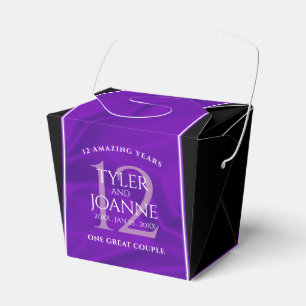 Elegant 12th Silk Wedding Anniversary Favour Box