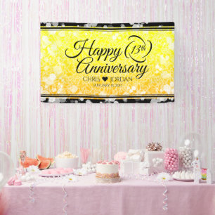 Elegant 13th Citrine Wedding Anniversary Banner
