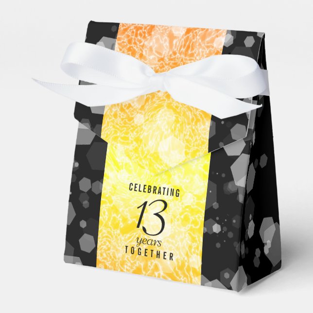 Elegant 13th Citrine Wedding Anniversary Favour Box (Front Side)