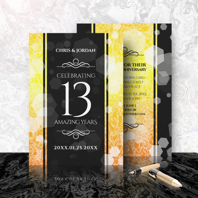 Elegant 13th Citrine Wedding Anniversary Invitation (Creator Uploaded)