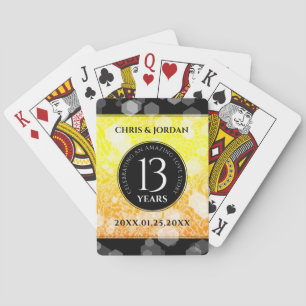 Elegant 13th Citrine Wedding Anniversary Playing Cards