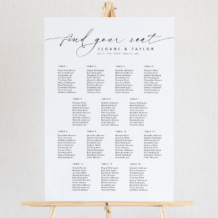 Elegant 14 Tables Find Your Seat Seating Chart