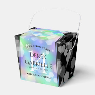 Elegant 14th Opal Wedding Anniversary Celebration Favour Box