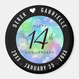 Elegant 14th Opal Wedding Anniversary Celebration Magnet