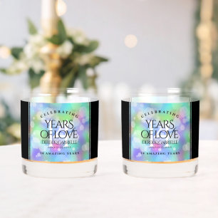 Elegant 14th Opal Wedding Anniversary Celebration Whiskey Glass