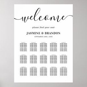 Elegant 15 Table Wedding Seating Chart
