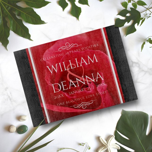 Elegant 15th 26th Rose Wedding Anniversary Cutting Board (Creator Uploaded)