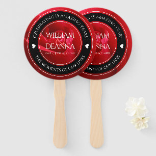 Elegant 15th 26th Rose Wedding Anniversary Hand Fan