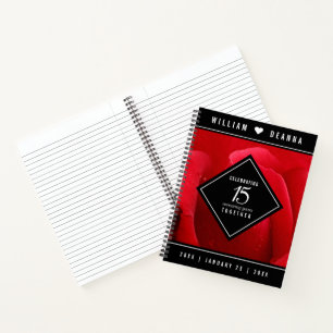 Elegant 15th Rose Wedding Anniversary Celebration Notebook