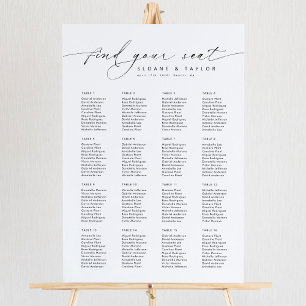 Elegant 16 Tables Find Your Seat Seating Chart