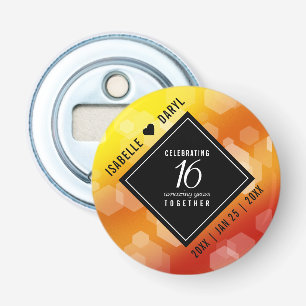 Elegant 16th Golden Topaz Wedding Anniversary Bottle Opener