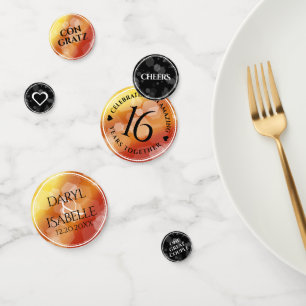 Elegant 16th Golden Topaz Wedding Anniversary Confetti