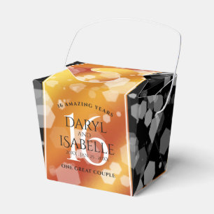 Elegant 16th Golden Topaz Wedding Anniversary Favour Box