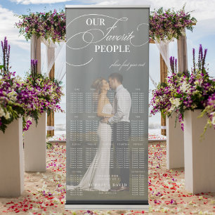Elegant 17 Table Photo Wedding Seating Chart Retractable Banner