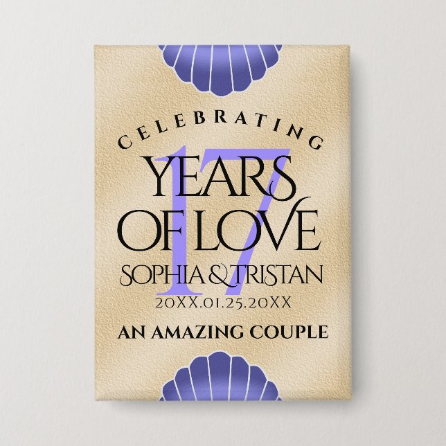 Elegant 17th Shells Wedding Anniversary (Front)