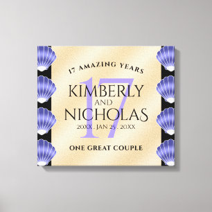 Elegant 17th Shells Wedding Anniversary Canvas Print