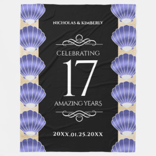 Elegant 17th Shells Wedding Anniversary Fleece Blanket