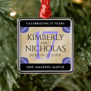 Elegant 17th Shells Wedding Anniversary Metal Tree Decoration