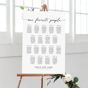 Elegant 18 Tables Favorite People Seating Chart