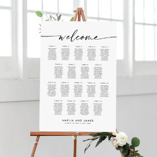 Elegant 18 Tables Welcome Seating Chart