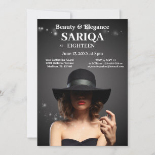 "Elegant 18th Birthday - Beauty and Grace Invitation