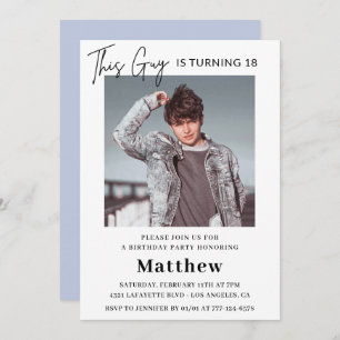 Elegant 18th birthday invitations Men Photo