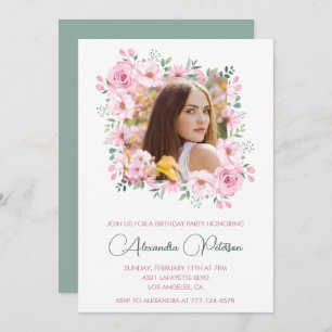 Elegant 18th birthday invitations Photo Boho