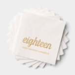 Elegant 18th Birthday Modern Gold Foil Napkins<br><div class="desc">Elegant 18th Birthday Modern Gold Foil Napkins. Customise with your birthday girl's name and birthday year.</div>