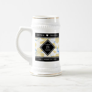 Elegant 18th Porcelain Wedding Anniversary Beer Stein