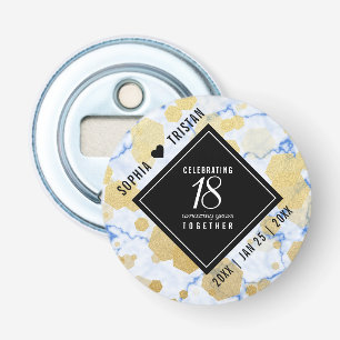 Elegant 18th Porcelain Wedding Anniversary Bottle Opener