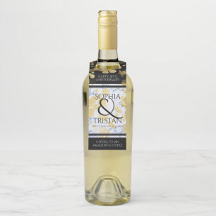 Elegant 18th Porcelain Wedding Anniversary Bottle Tag