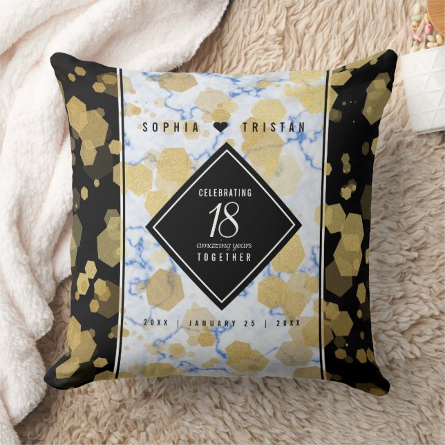 Elegant 18th Porcelain Wedding Anniversary Cushion (Blanket)